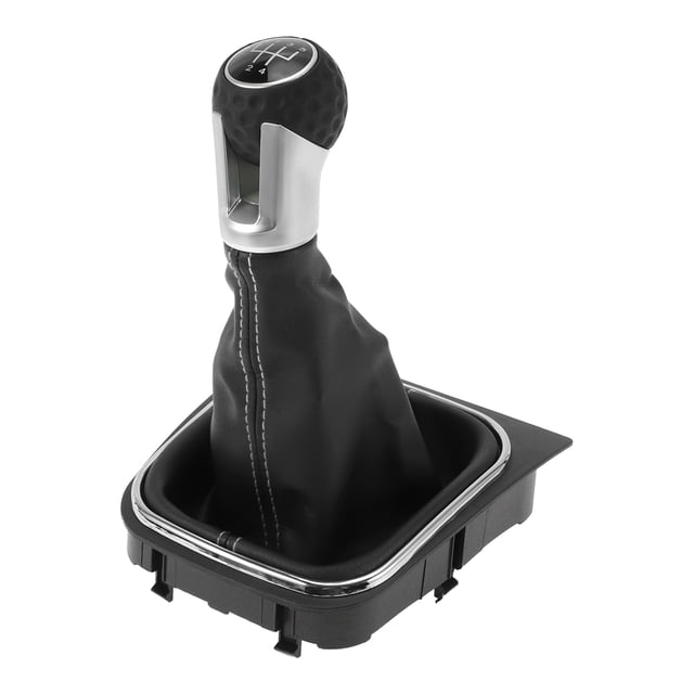 Perilla de cambio manual de 5 velocidades Unique Bargains con cubierta para VW Golf 5 MK5 GTI GTD R32 2004-2009, palanca de cambio de plástico con cuero sintético, negra y blanca