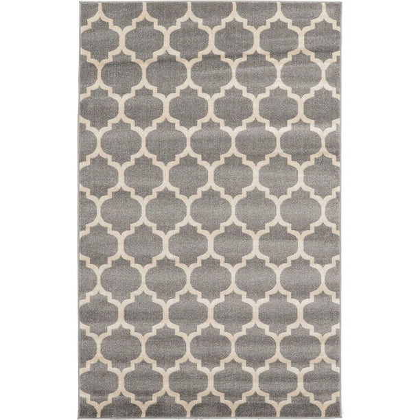Unique Loom Indoor Rectangle Geometric Modern Area Rugs Gray, 5' 0 x 8