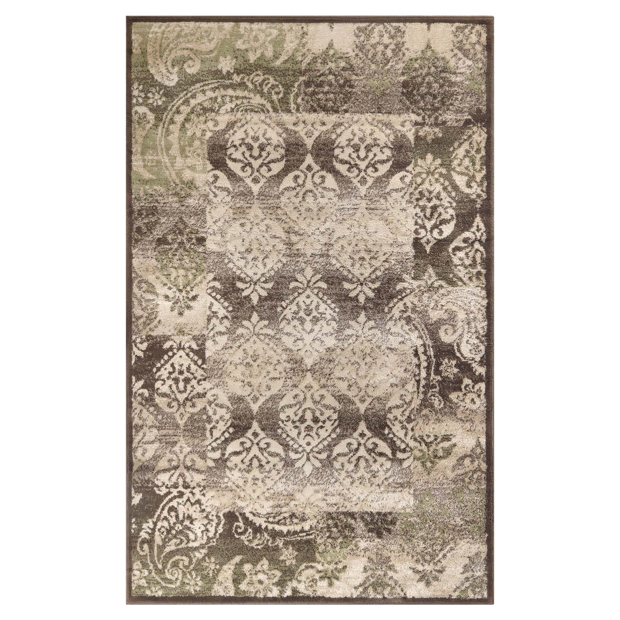 Superior Mystique 5' x 8' Indoor Area Rug, Modern Damask Rugs For Living Room Bedroom, Brown