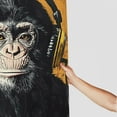 thumbnail image 3 of Autua Monkey Headphones Microphone Shower Curtain Set with Hooks 69"x72, 3 of 7