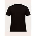 thumbnail image 2 of White Soft Graphic Tee - Chic NEW YORK U.S.A. Casual Summer Short Sleeve, Crew Neck, Machine Washable, Black Letter Print, 2 of 6