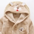 thumbnail image 6 of Gibobby Boys Girls Coral Fleece Bathrobe,Soft Plush Hooded Robe with Adjustable Belt,Cartoon Print,for Toddlers 18 Month -14 Years,Warm Loungewear Shower Robe Kids Pajamas,Brown,Size 5-6T, 6 of 6