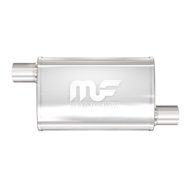 Magnaflow Performance Exhaust Muffler 11236 Single 2-1/2 Inch Offset Inlet; Single 2-1/2 Inch Offset Outlet; 14 Inch Body/20 Inch Overall Length