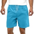 thumbnail image 4 of GrmtClth Corduroy Pants Men Elastic Waist Drawstring Lightweight Cargo Short Classic Fit Hiking Golf Shorts 2026 Work Resort Wear with 4 Pockets Blue M, 4 of 4