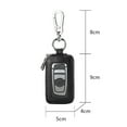thumbnail image 5 of Pebbuoy Faux Leather Car Key Case Clear Window Keyring Chain Metal Hook Portable Remote Key Fob Holder Zipper Bag Protector Pouch Wallet, 5 of 6