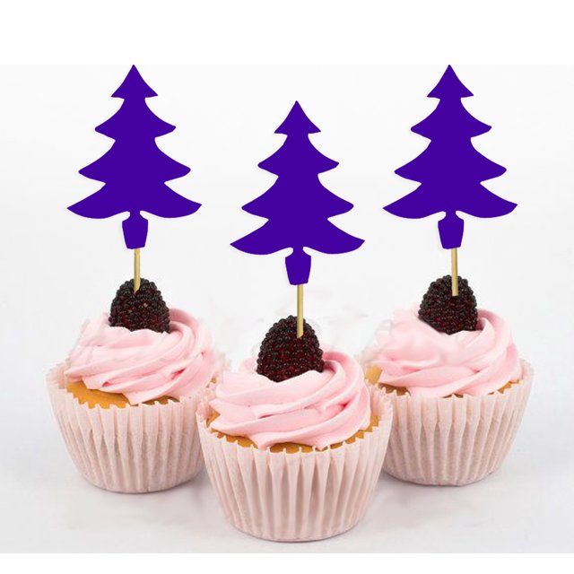Darling Souvenir Christmas Tree Cupcake Toppers Dessert Decorations - Pack Of 20