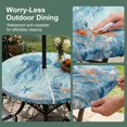 thumbnail image 5 of Round Outdoor Tablecloth with Umbrella Hole and Zipper, Coastal Jellyfish Blue Tablecloth with Elastic Waterproof, Summer Beach Nautical Coral Starfish Patio Table Covers for 31" - 35" Pool Tables, 5 of 9