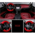 thumbnail image 3 of Special Winter Warm Plush Furry Auto Car Steering Wheel Cover Black+Red 37-38cm, 3 of 5