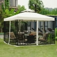 10x10 Ft Patio Gazebo with Mesh Netting Outdoor Canopy for Backyard