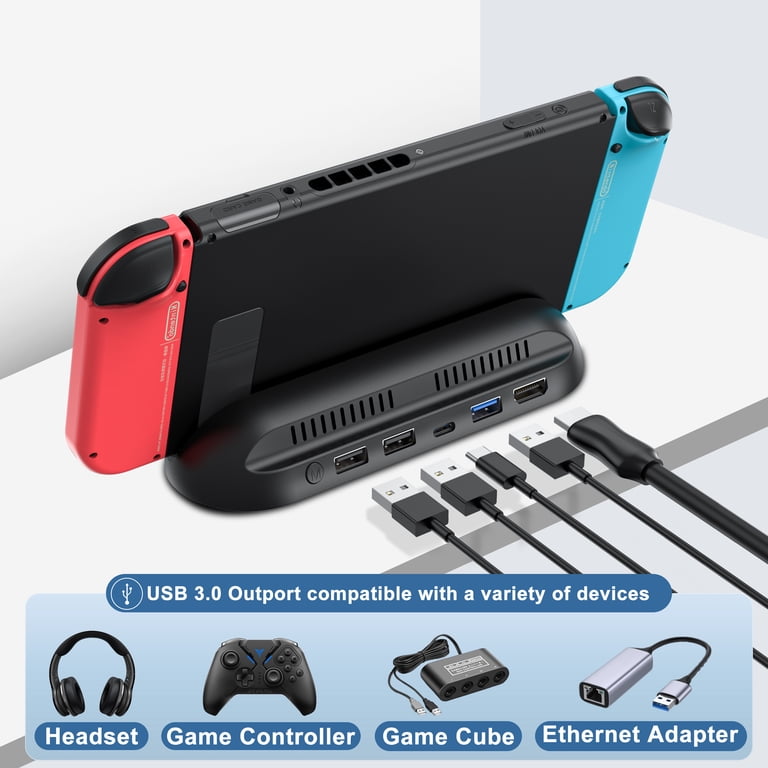 GKEAPZA TV Dock Station for Nintendo Switch OLED, 4K HDMI USB 3.0