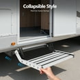 thumbnail image 3 of Folding RV Step Assembly with LED Light - 330LBS Capacity Aluminum Alloy Manual Step for RV/Camper, 17.32" Non-Slip Pedal & 12V Lighting, Easy Install Foldable Step (Silver), 3 of 17