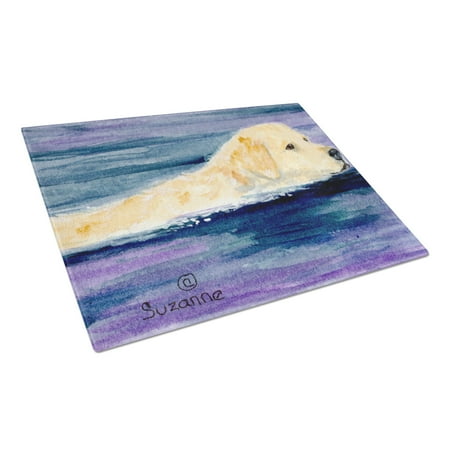 

Caroline s Treasures SS8814LCB Golden Retriever Glass Cutting Board Large 12H x 16W multicolor