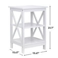 thumbnail image 2 of 24" Chairside Solid Wood End Table Sofa Side Table Storage Shelf Espresso Finish, 2 of 12