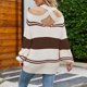 thumbnail image 4 of Suéteres para mujer Suéteres de otoño Cuello redondo Moda Manga larga Color a juego Suéter suelto Rayas Tops Blusa de punto Odeerbi  ODB-5, 4 of 5