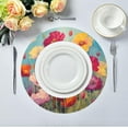 thumbnail image 5 of Coolnut 6PC Place Mats Colorful Flowers Blossom Round Placemat Heat-Resistant Placemats Dining Table Mat Circle Shape 15.4" for Kitchen/Dinner/Party/Restaurant Home Decor Gifts, 5 of 7