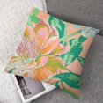 thumbnail image 7 of Plush Bed Pillowcases Pieces Pillow Cover  Decorative Floral Flower Rose Peony Bouquet Orange Garden Extra Long Size Pillow Sham with Zipper, 7 of 7