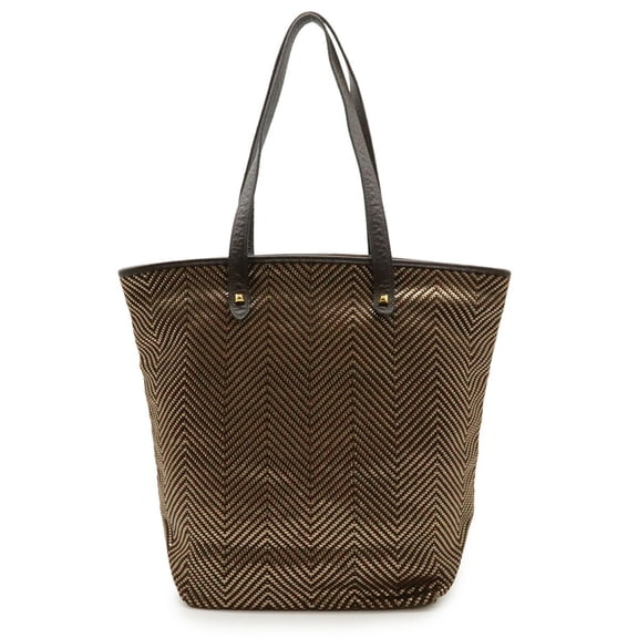 Pre-Owned HERMES Cabas Chennai MM Tote/Shoulder Bag, Leather, Dark Brown with Gold,... (Good)