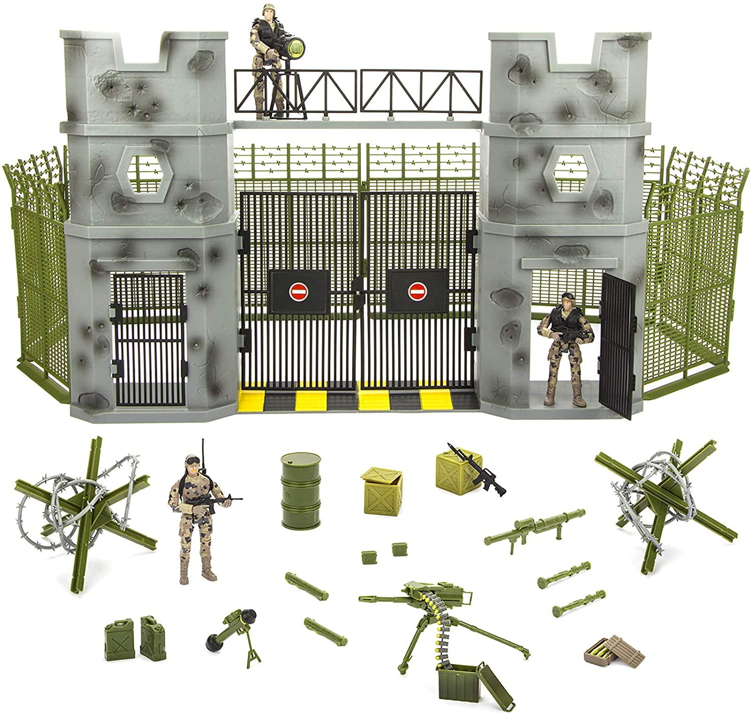 Army Base Combat Squad Soldier Attack Helicopter Military Base For Childrens Toy 