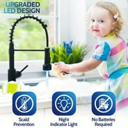 Matte Black Kitchen Faucet with LED Sprayer Single Handle Pull Down Sink Faucet