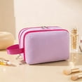 thumbnail image 1 of Travel Toiletry Storage Bag with Double Zipper, Waterproof Polyester, 25x15x10 cm, Navy Blue/Red/Purple/Blue, Multi-Compartment Travel Makeup Organizer, 1 of 6