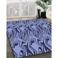 thumbnail image 3 of Ahgly Company Machine Washable Indoor Square Transitional Blue Area Rugs, 5' Square, 3 of 7