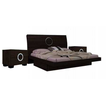 Monte Carlo Bedroom Furniture - Global Furniture Monte Carlo Wenge High Gloss Finish Queen Bedroom Set 3Pcs