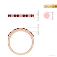 thumbnail image 4 of ANGARA Natural Round Ruby and Diamond Half Eternity Wedding Ring in 14K Rose Gold for Women (Size-2mm) | July Birthstone, Birthday, Anniversary, Jewelry Gift for Women | Natural Ruby Ring, 4 of 9