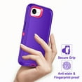 thumbnail image 2 of I-HONVA For iPhone 16e Case,[with 2 Pack Screen Protector] 3-Layer Military Grade Drop Anti-Slip Bumper Rugged Shockproof Dustproof Protection 6.1 inch Phone Case for Apple iPhone 16e,Purple/Pink, 2 of 7