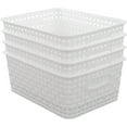 thumbnail image 1 of Lesbin Plastic Storage Weave Baskets/Bins, 4-Pack, White, 1 of 6