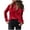 Red, variant on AOOCHASLIY Tops Clothes Fashion Women's Winter Velvet Long Sleeve Button Pocket Casual Shirt Top