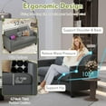 thumbnail image 6 of LAZZO 57" Mid Century Loveseat Sofa, Deep Seat Modern Couch for Bedroom, Living Room, Dorm & Office, Gray, 6 of 9