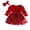 Red, variant on kmaduk Infant Baby Girl Dress Long Sleeve Velvet Ruffle 3D Butterfly Fairy Dress Tulle Cake Smash Dresses Christmas Party Birthday (Green,0-3 Months)