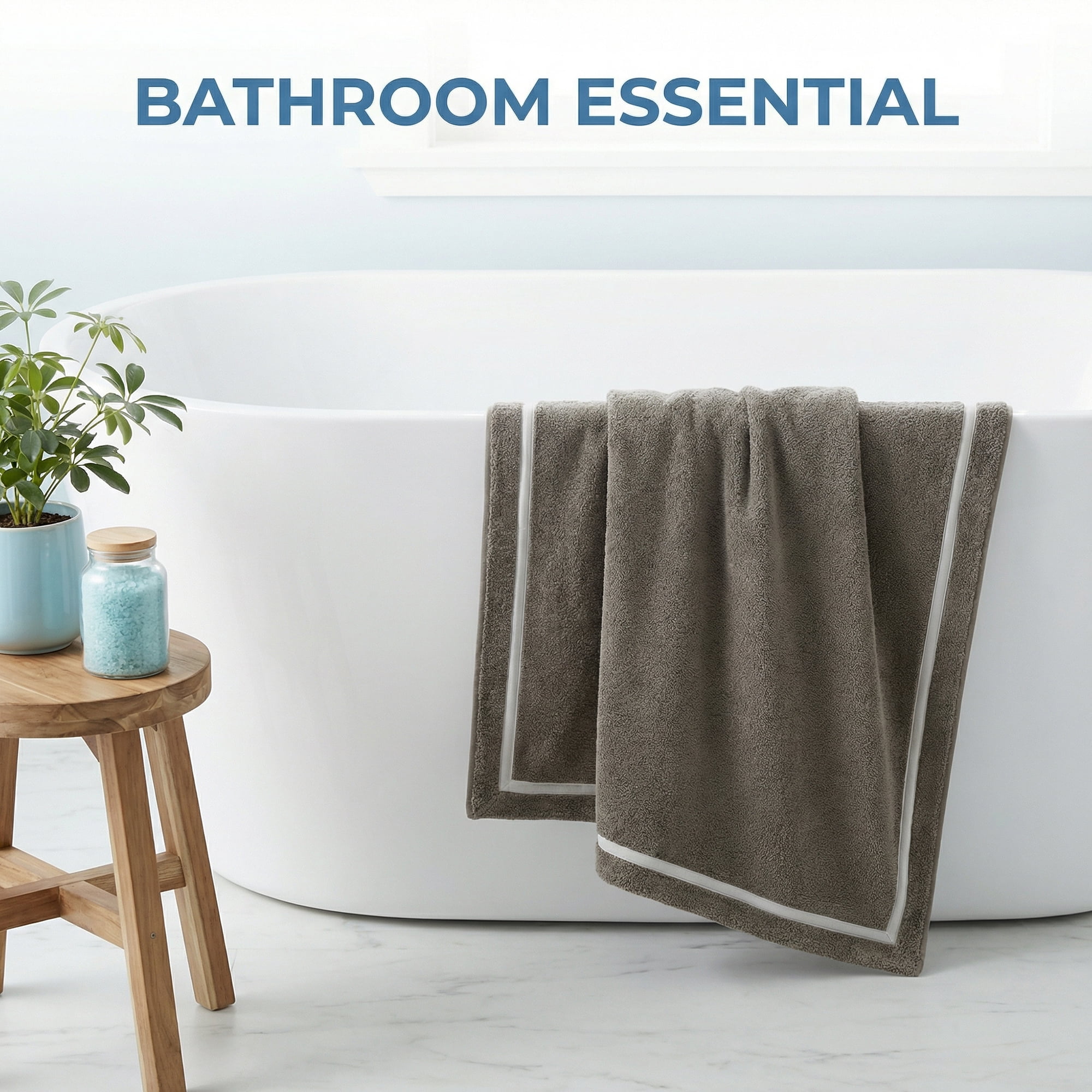 Unique Bargains Ultra Soft Highly Absorbent Coral Fleece Bath Towel Dark Grey 63" x 31"