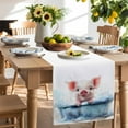 thumbnail image 2 of Table Runner Watercolors Cute Piglet Table Decoration for Kitchen Dinning Blue Bathtub Table Decoration for Indoor Outdoor Party Wedding Decor 13x90inch, 2 of 7