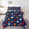 thumbnail image 1 of Erosebridal Rugby Basketball Game Bedding Sets King with Comforter,Stars Stripes Comforter Sets King Size,Sport Theme Decor,Reversible,Breathable,3-Piece, 1 of 7