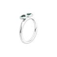 thumbnail image 3 of Lab-Created Emerald Double Heart Ring 2/5 Carat (Ctw) in Sterling Silver for Women, 3 of 5
