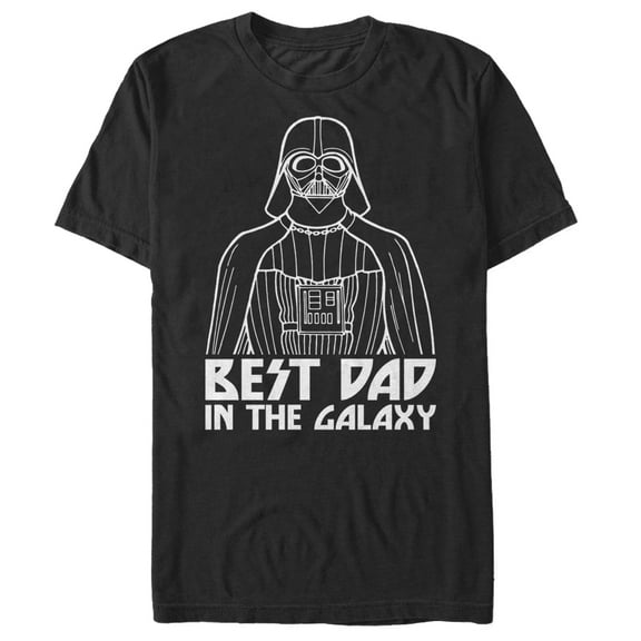 Men's Star Wars Darth Vader Best Dad in the Galaxy  Graphic Tee Black 2X Large
