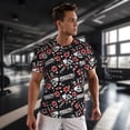 thumbnail image 3 of Wukai Vintage Skull Casino Print Men's Short-Sleeved Mesh T-Shirt,Quick-Dry Short Sleeve Workout T-Shirt-4X-Large, 3 of 8