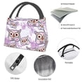 thumbnail image 4 of Yiaed Owl And Floral Print Lunch box lunch bag Portable Insulated Lunch Box for Women Men Cooler Tote Bag with Front Pocket for Work Picnic Travel, 4 of 6