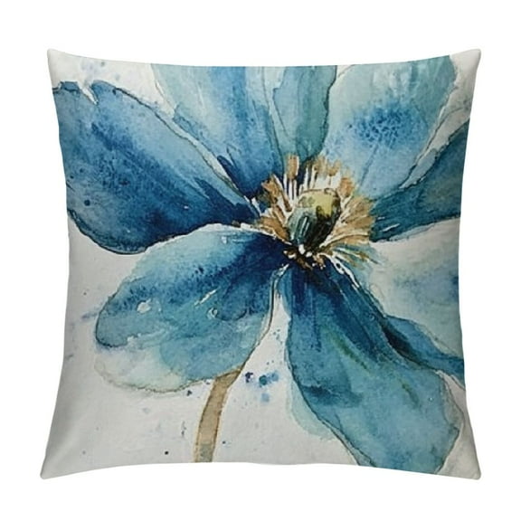 Patifu Blue Floral Throw Pillow Covers  Farmhouse Vintage Flower Bird Pillow Covers Decorative Outdoor Patio Pillow Cases Cushions Cover for Living Room Couch Sofa Bed Home Decor 22x22in