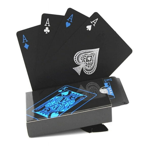 Black Plastic Playing Cards Wear-Resistant Durable Plastic PVC Waterproof Playing Cards Home Party Playing Cards Christmas Gift Party Board Games