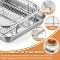 thumbnail image 3 of Vesteel 9 inch Air Fryer Pan with Basket Set, Stainless Steel Oven Crisper Tray for Baking, Roasting, and Healthy Cooking, Dishwasher Safe, 3 of 8