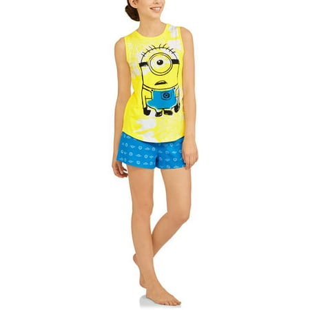 Women's and Women's Plus Muscle Tank and Flirty Short 2 Piece Sleepwear Set