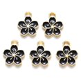 thumbnail image 2 of Alloy Enamel Charms Plum Blossom Flower Light golden Black 14.5x12x1.5mm Hole: 2mm, 2 of 2