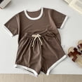 thumbnail image 2 of Toddler Boy Summer 2-Piece Clothes Sets Short Sleeve Tshirt & Shorts Casual Vacation Beach Outfits 6-12 Months 12-24 Months 2t 3t 4t 5t 6t 7t 8t 9t Children 3-4 Years, 2 of 7