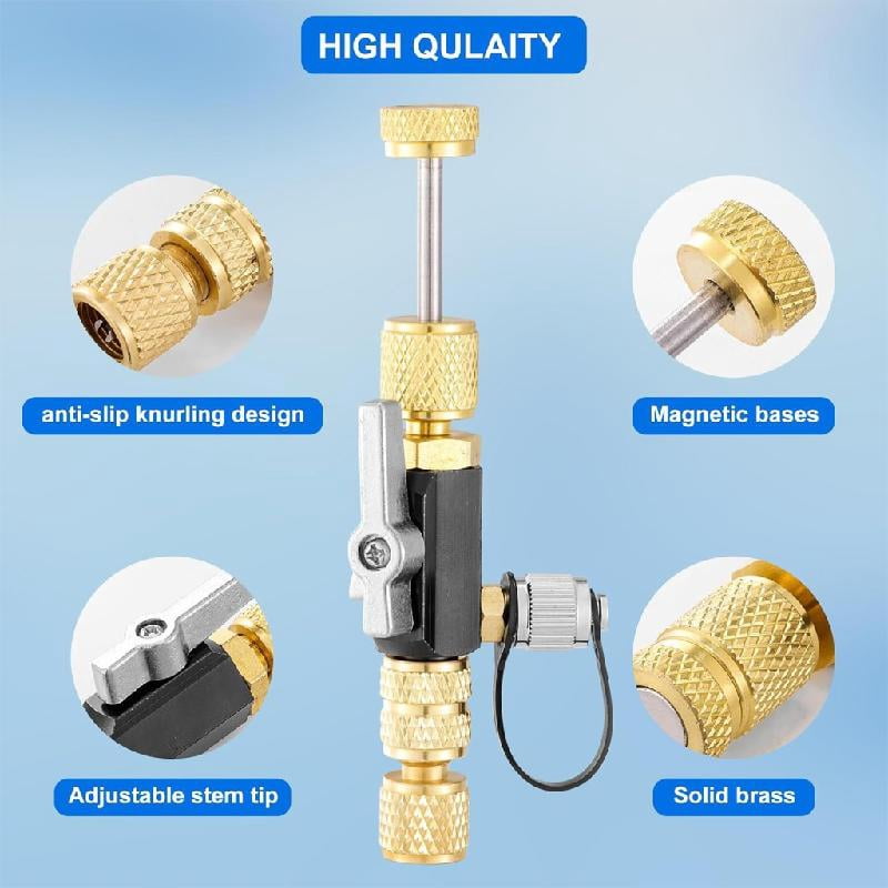 HVAC Brass Remover Tool for R410A Systems with 1/4" Vacuum Port & Gauge