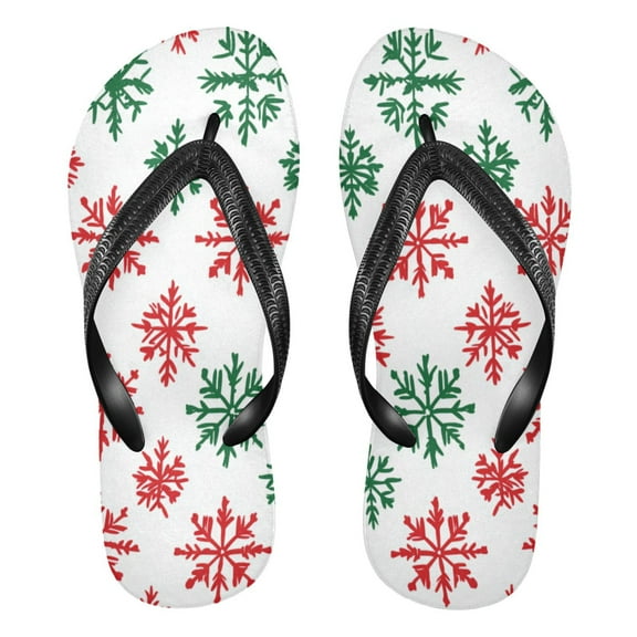 Unisex Comfort Flip Flops Summer Thong Sandals Non Slip Soles Flip Flop for Beach, Pool, and Daily Wear Snowflakes Pattern XS