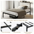 thumbnail image 3 of SHA CERLIN Black Twin Size Metal Platform Bed Frame with Black Shelf Headboard & Storage, Adult, 3 of 9
