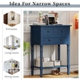 thumbnail image 3 of Narrow Console Table with Drawers and Storage Shelves, Farmhouse Sofa Tables for Living Room, Entrance Tables for Front Door Corridor, Office, Navy, 3 of 9