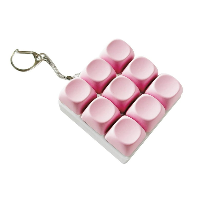 Zxpjkyu 9 Key Keyboard Fidget Clicker Toy Keychain Accessory